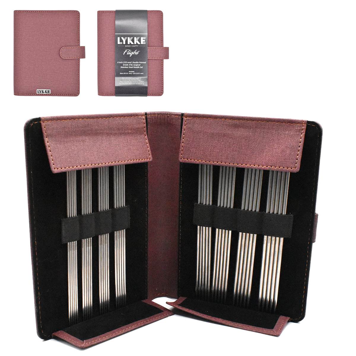 NADELSPIEL SET 6" | 15 cm | FLIGHT | Waxed Canvas MAROON