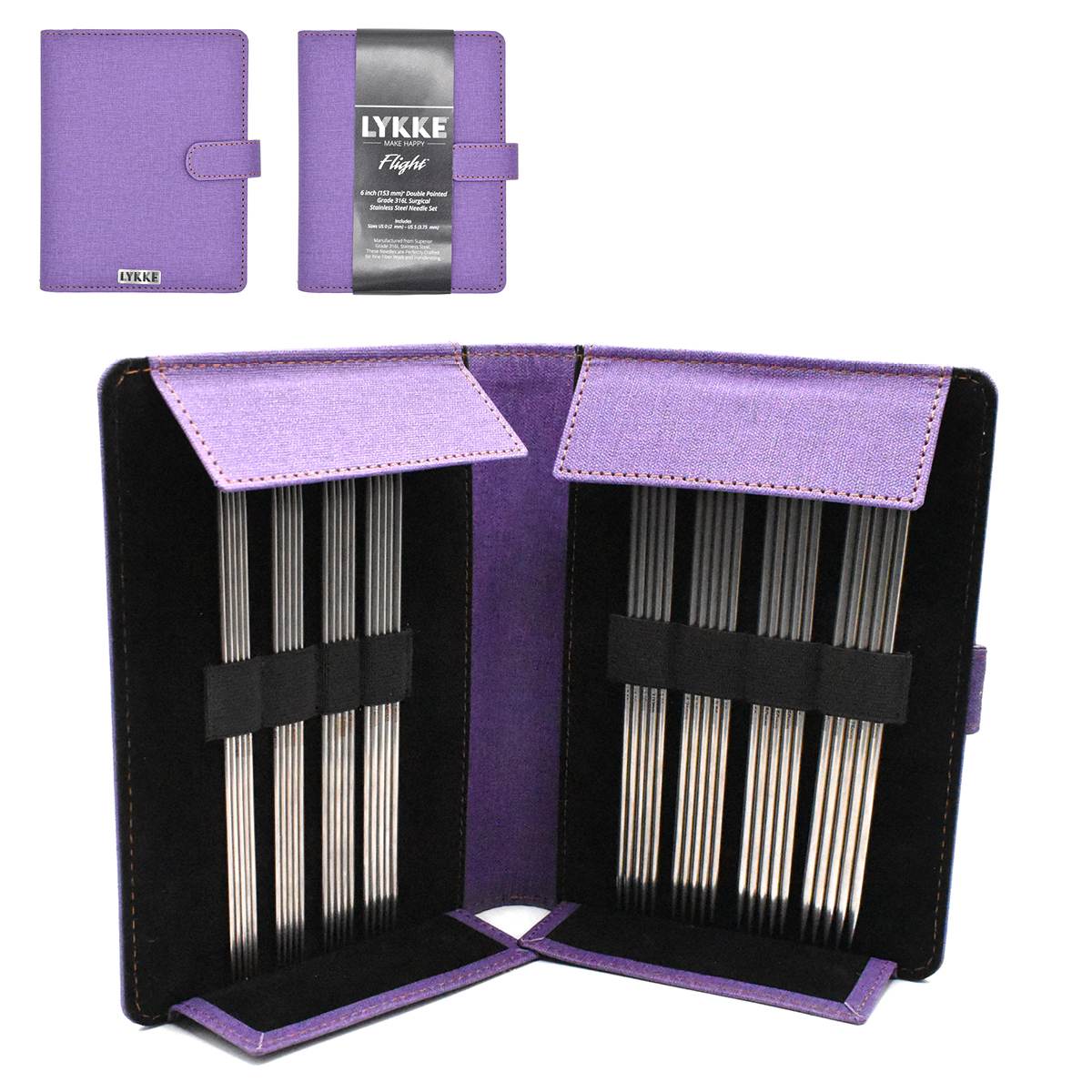 NADELSPIEL SET 6" | 15 cm | FLIGHT | Waxed Canvas PURPLE