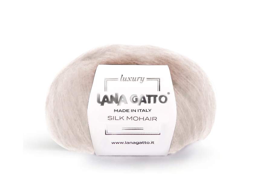 Lana Gatto Silk Mohair 6039 - Weiches Luxus Strickgarn aus Super Kid Mohair und Seide. Ideal für luftige Spitzen- und Strickprojekte.
