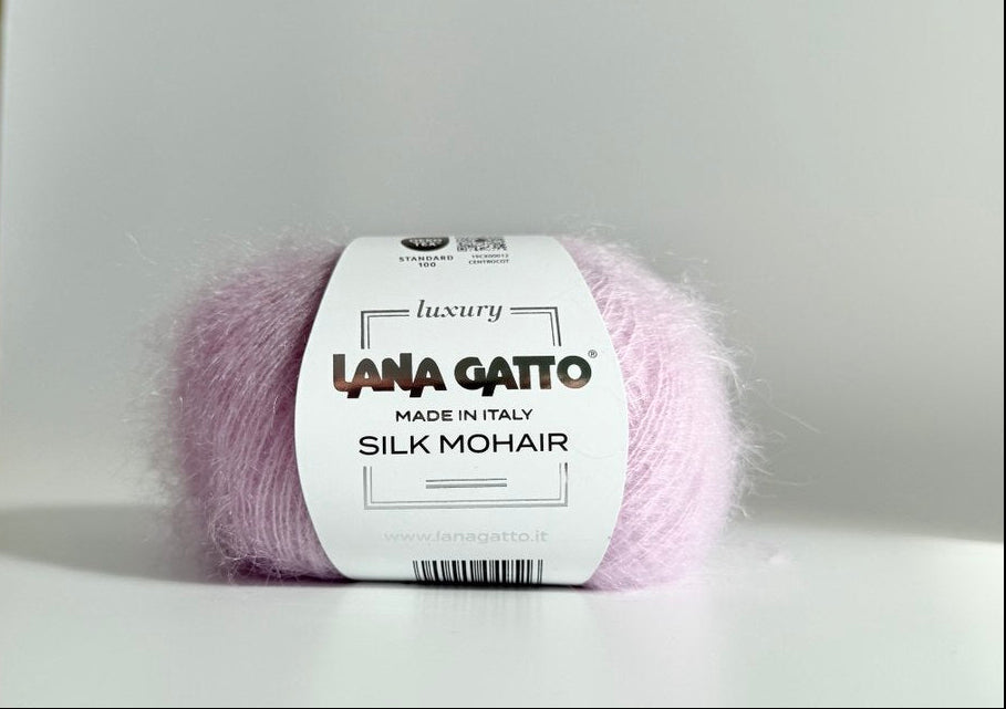 Lana Gatto Silk Mohair 7258 - Weiches Luxus Strickgarn aus Super Kid Mohair und Seide. Ideal für luftige Spitzen- und Strickprojekte.