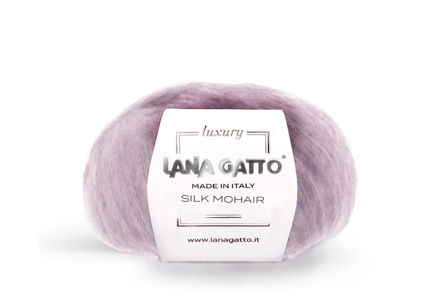 Lana Gatto Silk Mohair 7258 - Weiches Luxus Strickgarn aus Super Kid Mohair und Seide. Ideal für luftige Spitzen- und Strickprojekte.