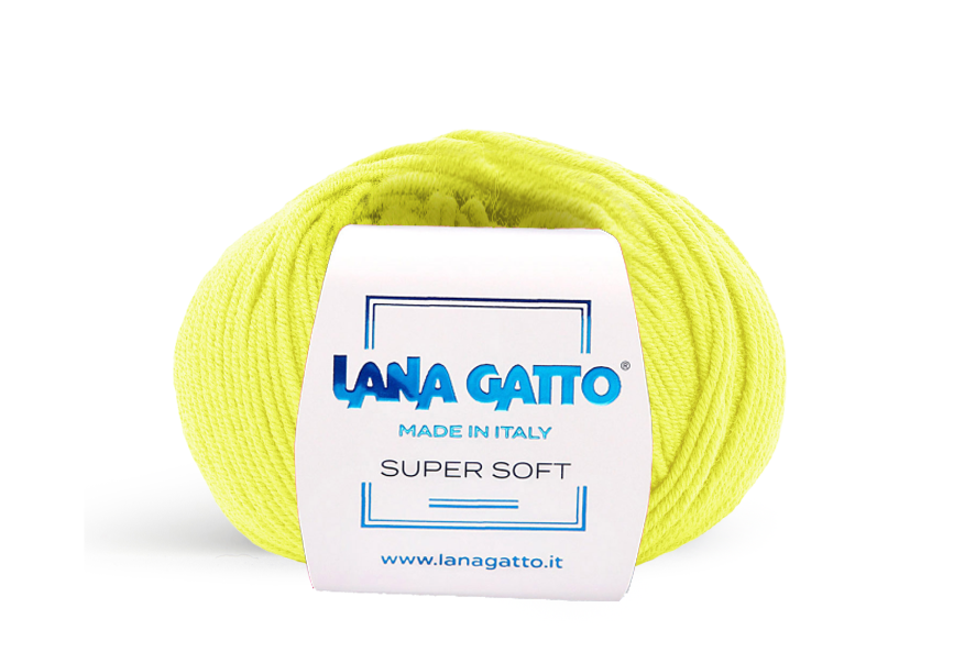 Lana Gatto Super Soft fluo A1787 - Weiches Garn aus 100% Extrafine Merino Wolle. Ideal für empfindliche Haut und Babykleidung.