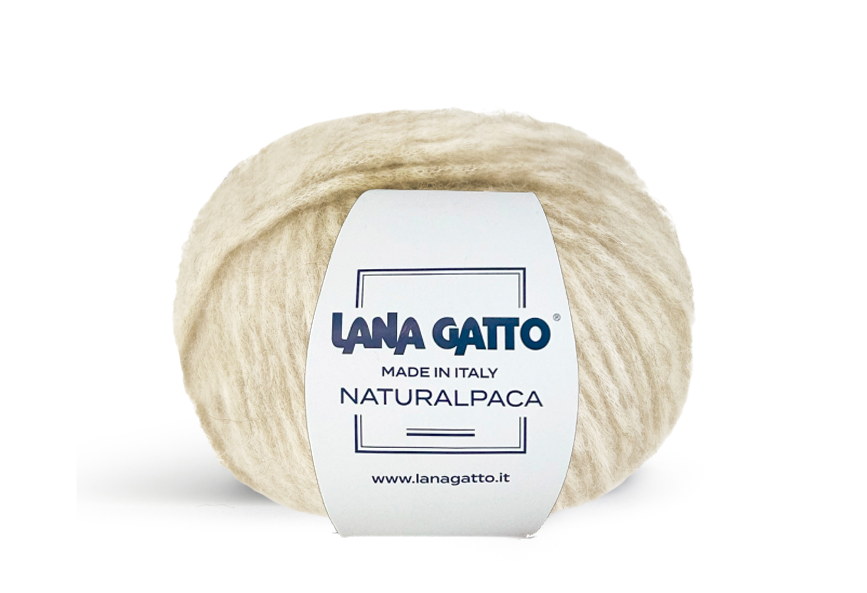 Lana Gatto Naturalpaca 31137 - Weiches Chainette-Garn aus Alpaka, Wolle & Baumwolle. Für leichte, formstabile Strickprojekte