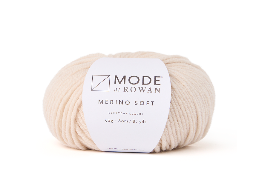 Superwash Merino Strickgarn MODE at ROWAN Merino Soft aus 100% Schurwolle, besonders weich, temperaturausgleichend und ideal für ganzjährige Strickmode, Pullover und moderne Handarbeitsprojekte