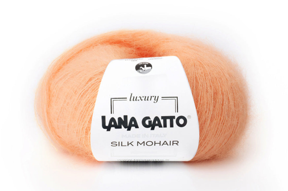 Premium Mohair-Seide Garn Lana Gatto Silk Mohair, hochwertiges italienisches Strickgarn für leichte Pullover, Cardigans und elegante Accessoires