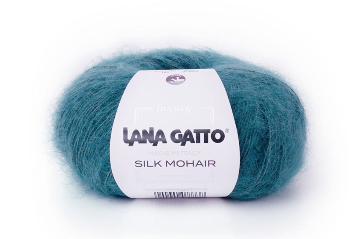 Exklusives Naturgarn Lana Gatto Silk Mohair für Stricken und Häkeln von Winterbekleidung, Damenpullovern, Cardigans und eleganten Accessoires