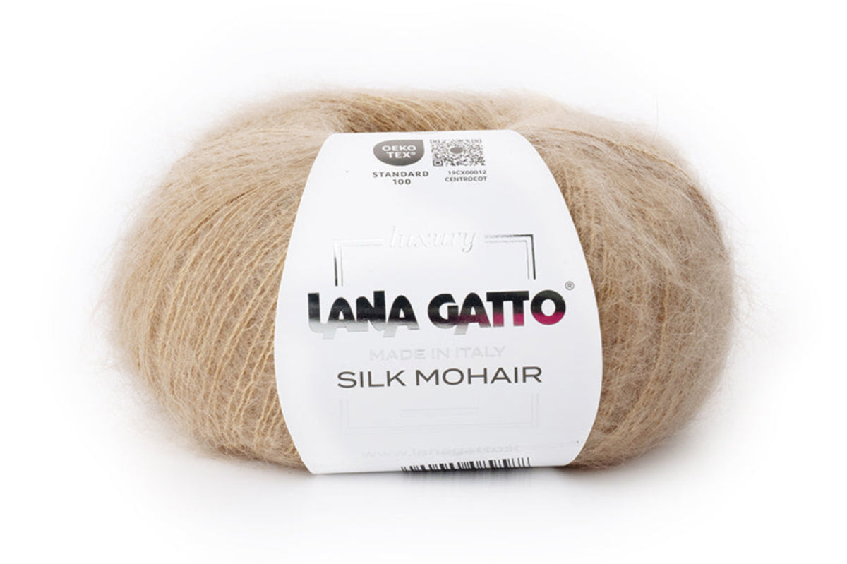 Italienisches Mohair-Seide-Strickgarn Lana Gatto Silk Mohair für leichte und warme Pullover, Damenmode, Accessoires und hochwertige Handmade-Projekte