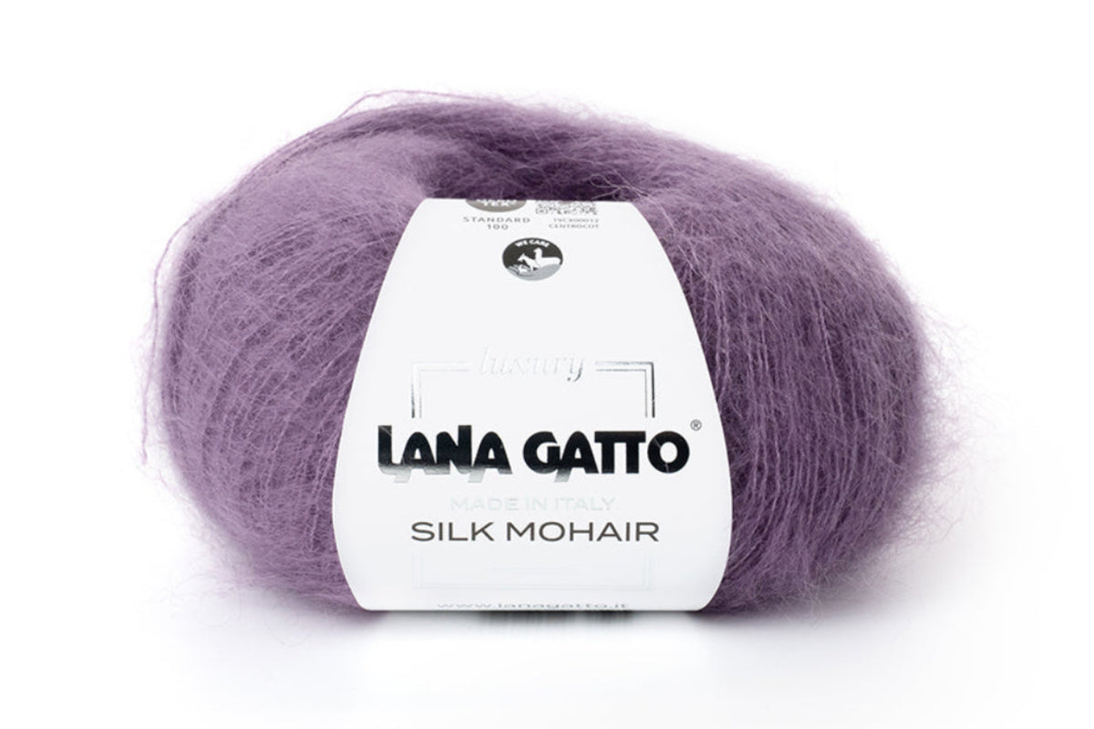 Luxuriöses Mohairgarn Lana Gatto Silk Mohair Made in Italy für Winterkleidung, Damenbekleidung, Cardigans, Pullover und hochwertige Strickmode