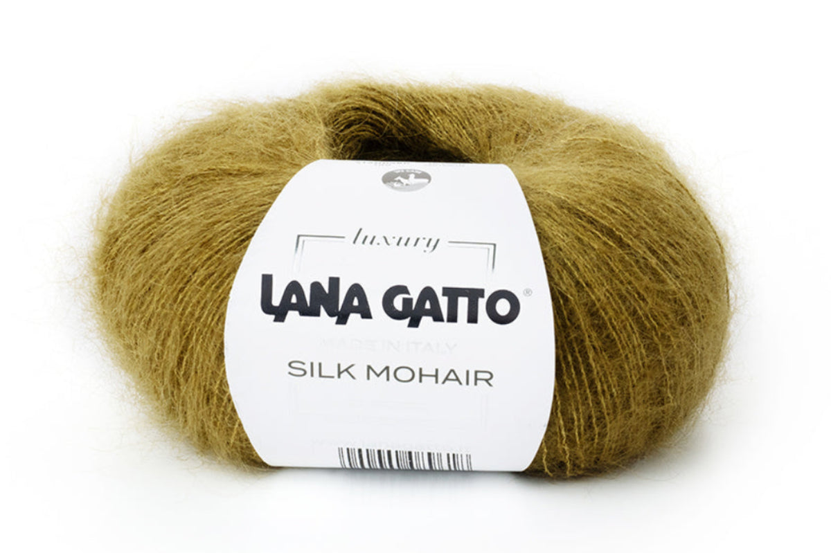 Premium Naturgarn Lana Gatto Silk Mohair für Stricken und Häkeln von Wintermode, Designer-Accessoires und luxuriösen Handarbeitsprojekten. 25 g | 212 m