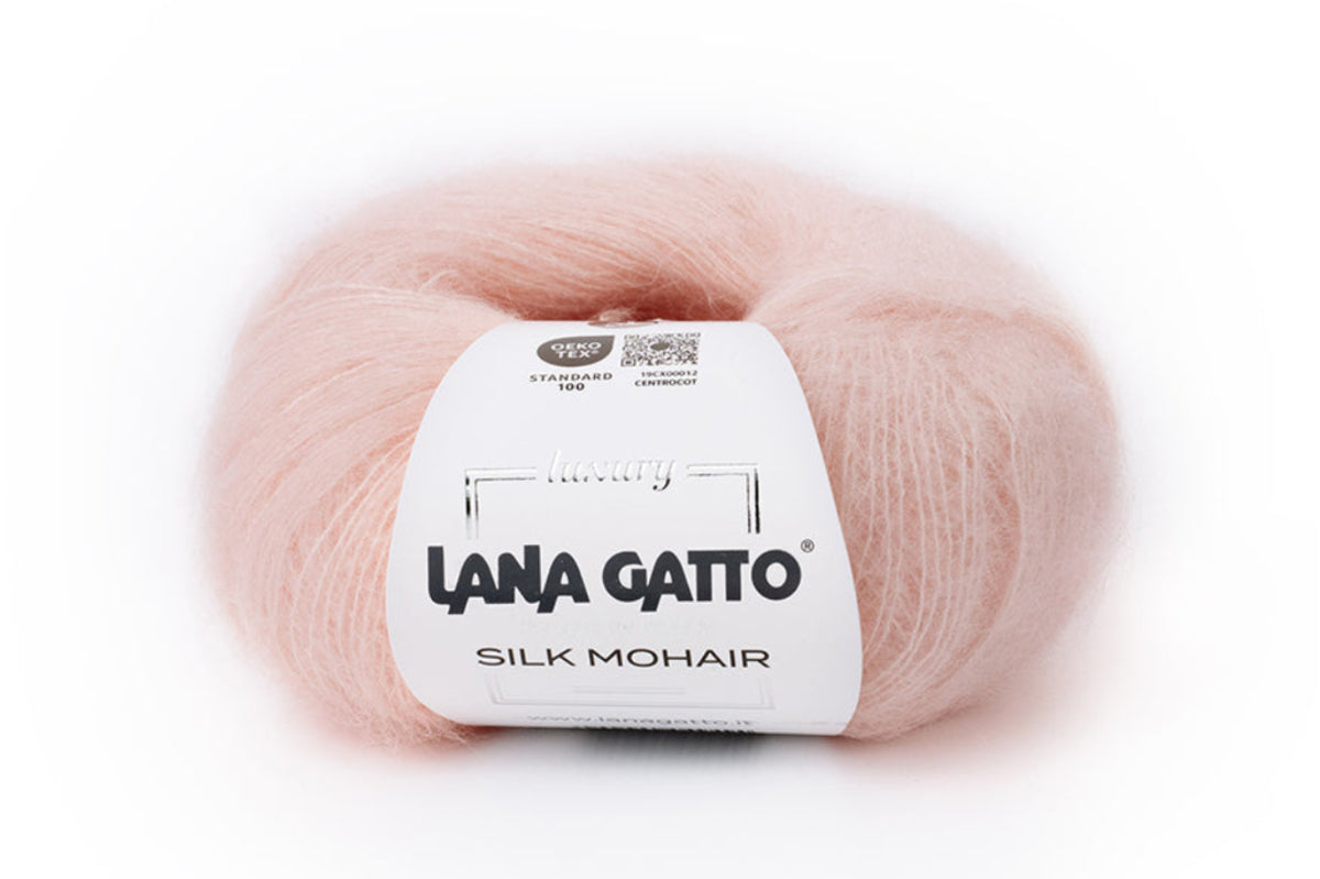 Luxuriöses Mohair-Seide-Garn Lana Gatto Silk Mohair für Damenpullover, Strickjacken, Winteraccessoires und hochwertige Handarbeitsprojekte
