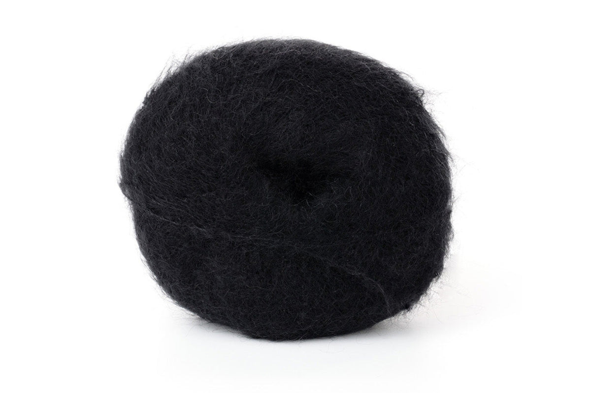 Lana Gatto Silk Mohair Premium-Mohairwolle für Strickmode, Winterkleidung, Accessoires, Handmade Fashion und exklusive Häkel- und Strickprojekte. FARBE: Nero 6037