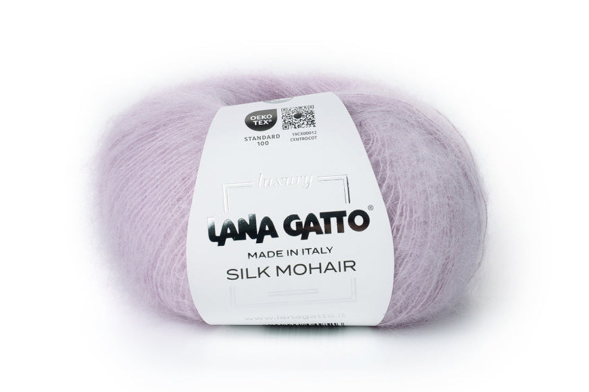 Premium Mohairgarn Lana Gatto Silk Mohair Made in Italy für Schals, Tücher, Mützen, Handschuhe und hochwertige Winteraccessoires aus Naturfasern. 25 g | 212 m