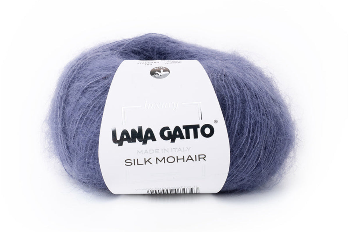 Premium-Strickgarn Lana Gatto Silk Mohair mit seidigem Glanz für Pullover, Schals und Winterbekleidung