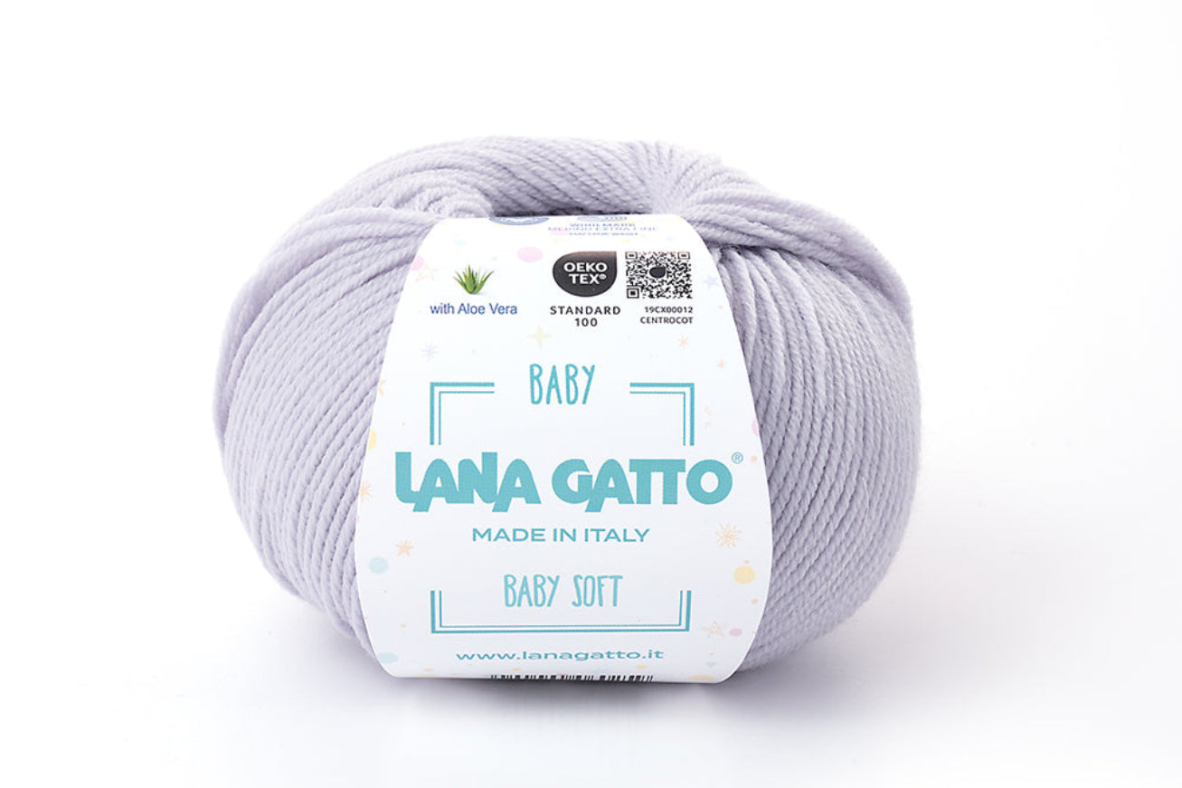 Lana Gatto Baby Soft hochwertiges Merinogarn mit Aloe Vera Veredelung für Babydecken, Strampler, Mützchen, Babysocken und exklusive Handmade Fashion für Kinder