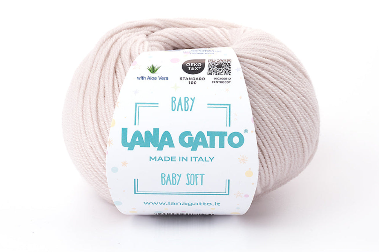 Hochwertiges Lana Gatto Baby Soft Strickgarn, LAUFLÄNGE 50 g | 170 m, luxuriöse Merinowolle für Babymode, Kinderbekleidung, Decken und Accessoires