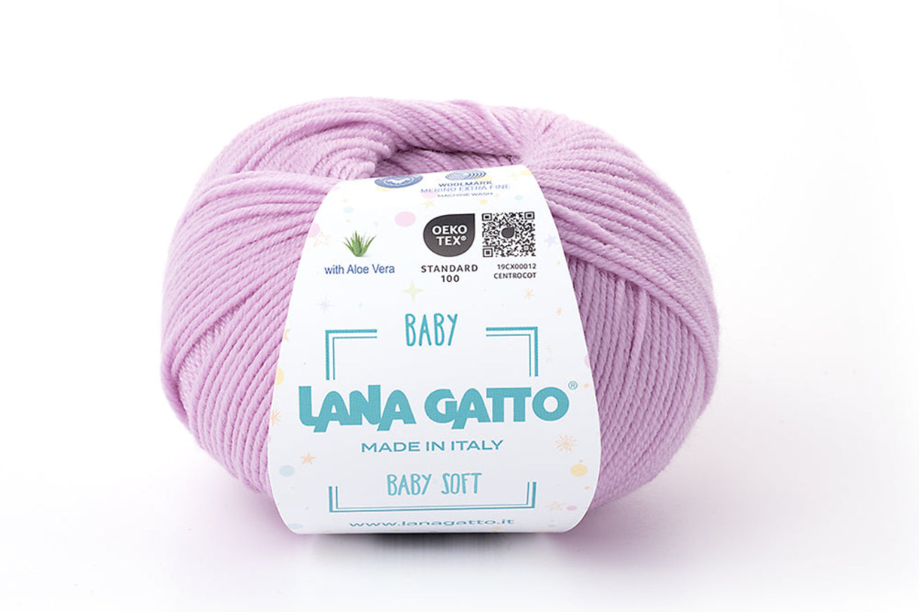 Lana Gatto Baby Soft exklusives Strickgarn aus 100% Merinowolle für Babysets, Babyjacken, Strampler, Kinderkleidung und luxuriöse Strickprojekte