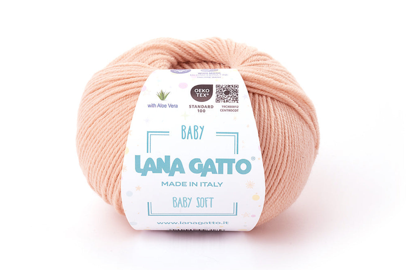 Lana Gatto Baby Soft luxuriöse Merinowolle für Stricken und Häkeln von Babykleidung, Babydecken, Kinderpullovern, Babyaccessoires und hochwertigen Handarbeitsprojekten