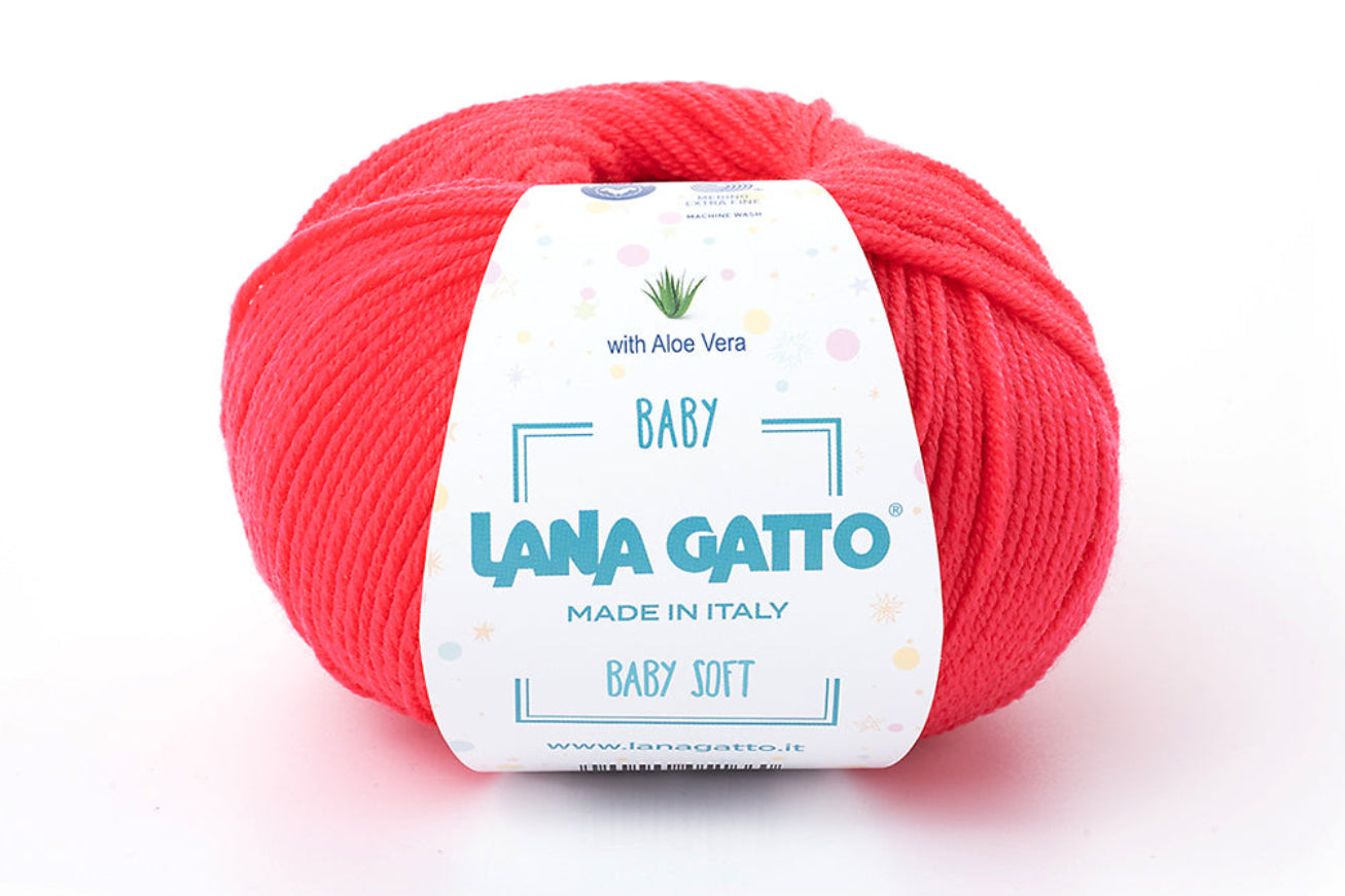 Lana Gatto Baby Soft Merinowolle mit Aloe Vera, luxuriöses Naturgarn für Babydecken, Strampler, Babysets, Kinderbekleidung und hochwertige DIY-Projekte