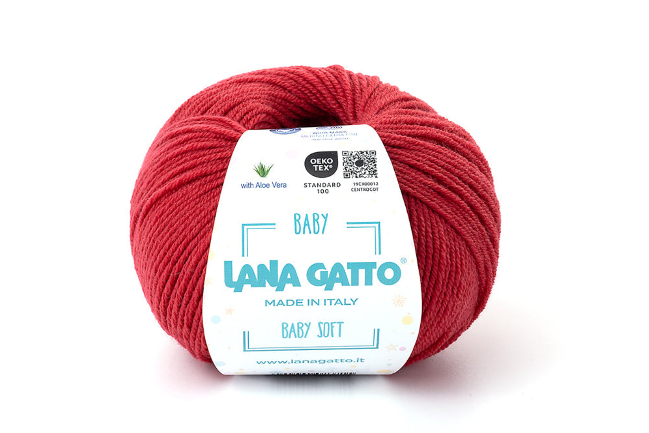 Lana Gatto Baby Soft hochwertige Merinowolle Made in Italy für Babykleidung stricken, Babymützen häkeln, Babydecken und exklusive Handarbeitsprojekte