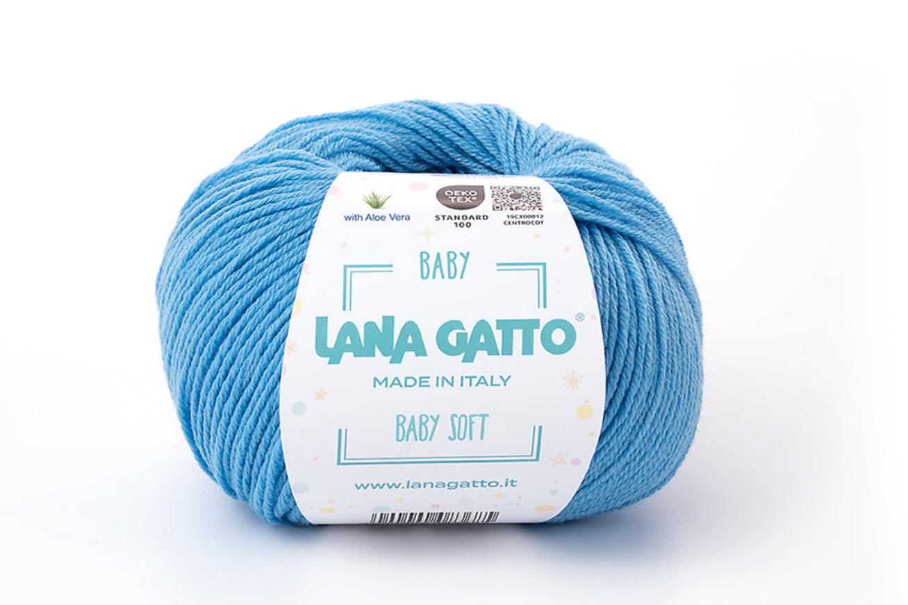 Luxuriöses Merinogarn Lana Gatto Baby Soft Made in Italy für Babydecken, Babysets, Kinderkleidung, Accessoires und hochwertige DIY-Handarbeitsprojekte