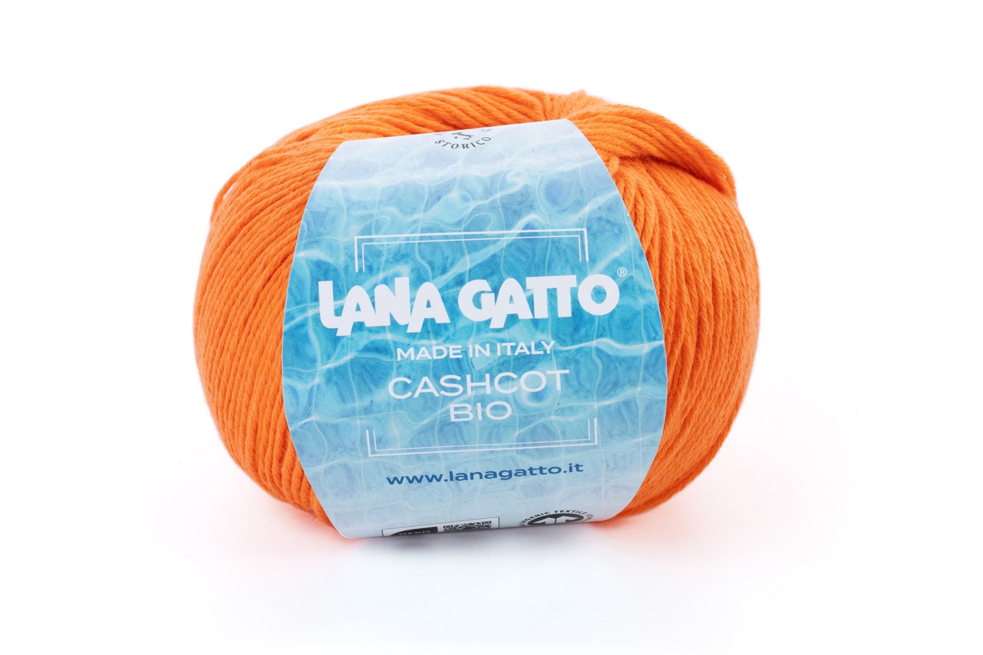Lana Gatto Cashcot Bio, Baumwoll-Kaschmir-Garn, 90% Bio-Baumwolle, Orange