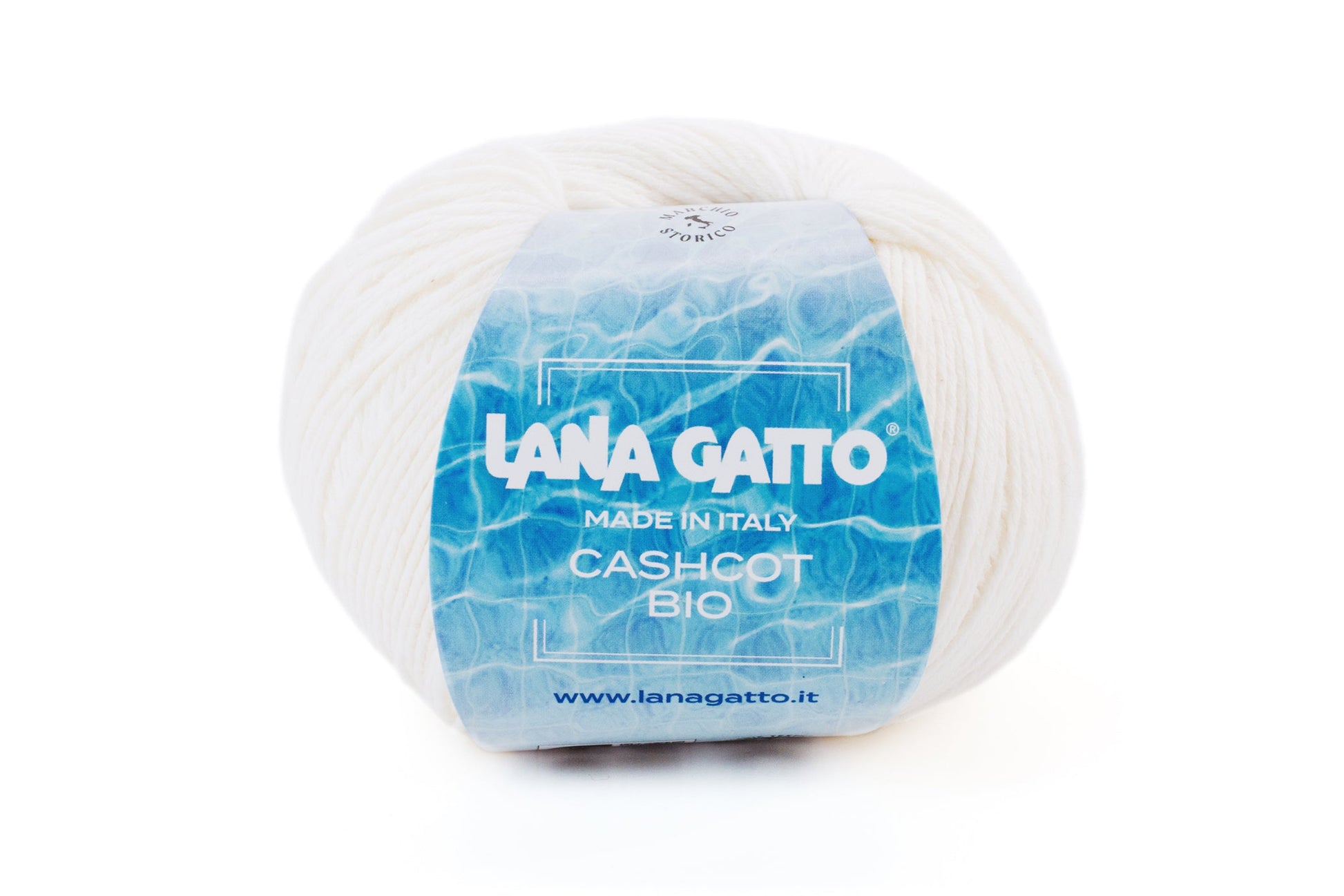 Lana Gatto Cashcot Bio,weiches Garn aus Bio-Baumwolle und Kaschmir, Weiß
