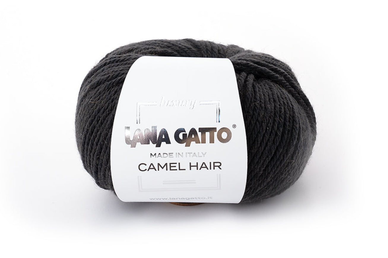 Lana Gatto Camel Hair hypoallergenes Luxusgarn aus Merinowolle und Kamelhaar für Pullover, Mützen, Handschuhe, Schals, Wintermode und hochwertige Strick- und Häkelprojekte, Made in Italy
