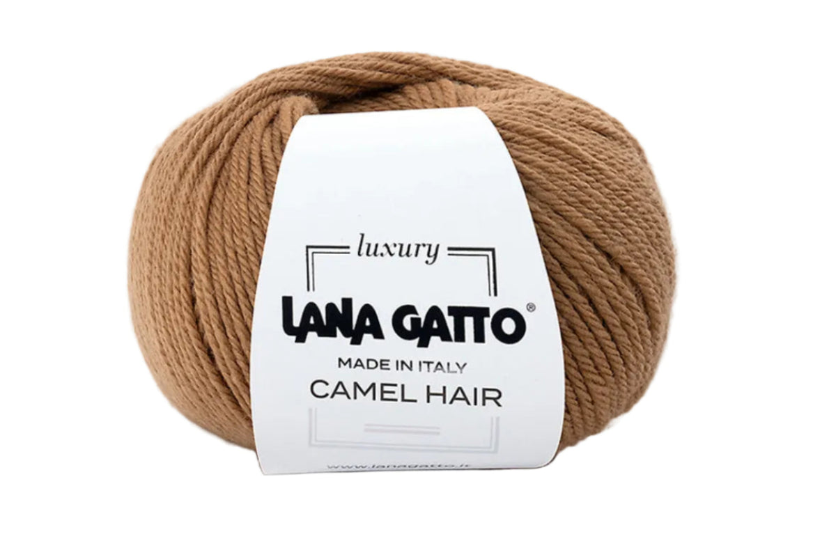 Lana Gatto Camel Hair Premium-Strickgarn aus 60% Extrafine Merino Wool und 40% Camel, hochwertiges italienisches Naturgarn für Pullover, Schals, Mützen, Handschuhe und exklusive Handarbeitsprojekte