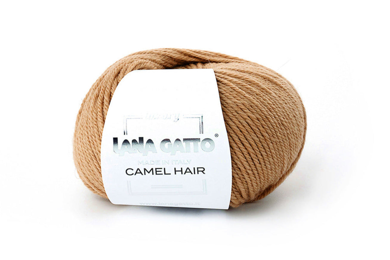 Italienisches Merino-Kamelhaar-Garn Lana Gatto Camel Hair für Pullover, Cardigans, Schals, Mützen, Handschuhe und luxuriöse Handmade Fashion