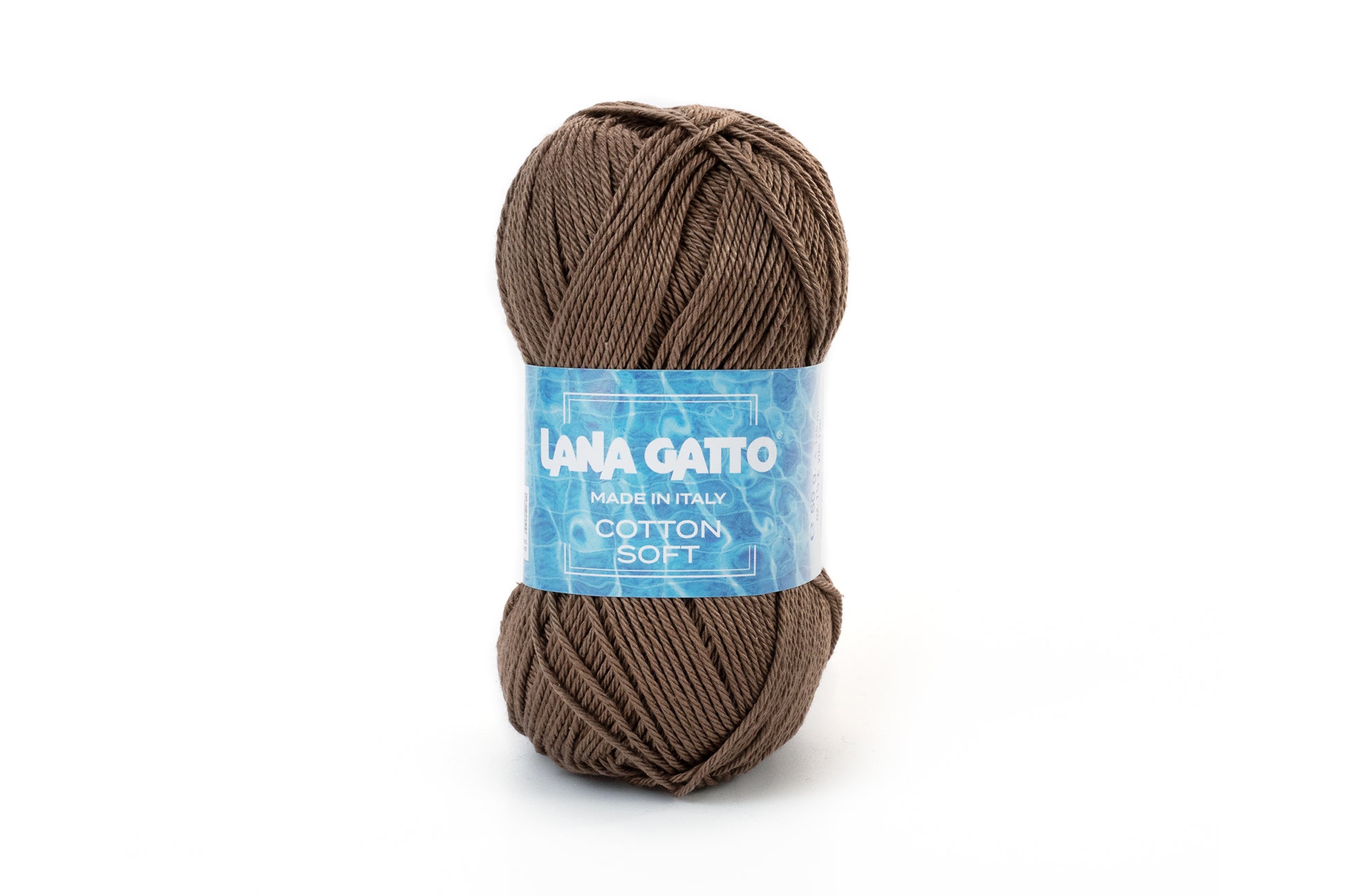 Luxuriöses Baumwollgarn Lana Gatto Cotton Soft mit seidigem Finish, hochwertiges Naturgarn für Stricken und Häkeln von Sommermode, Freizeitkleidung und exklusiven Handmade-Projekten, Farbe: Marrone 31308
