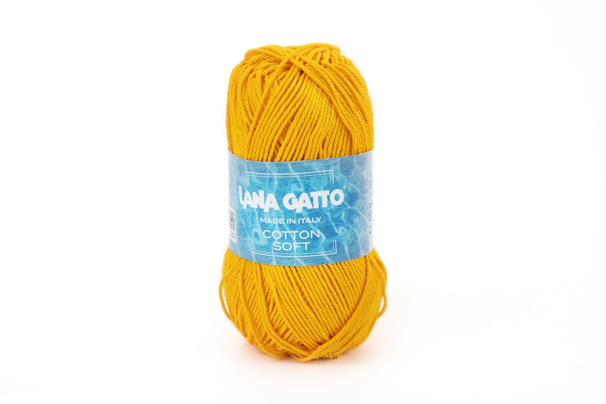 Exklusives Baumwoll-Strickgarn Lana Gatto Cotton Soft Made in Italy aus merzerisierter Mako-Baumwolle für Sommerpullover, Accessoires, Babyausstattung und moderne Strick- und Häkelprojekte, Farbe: Ocra 31313