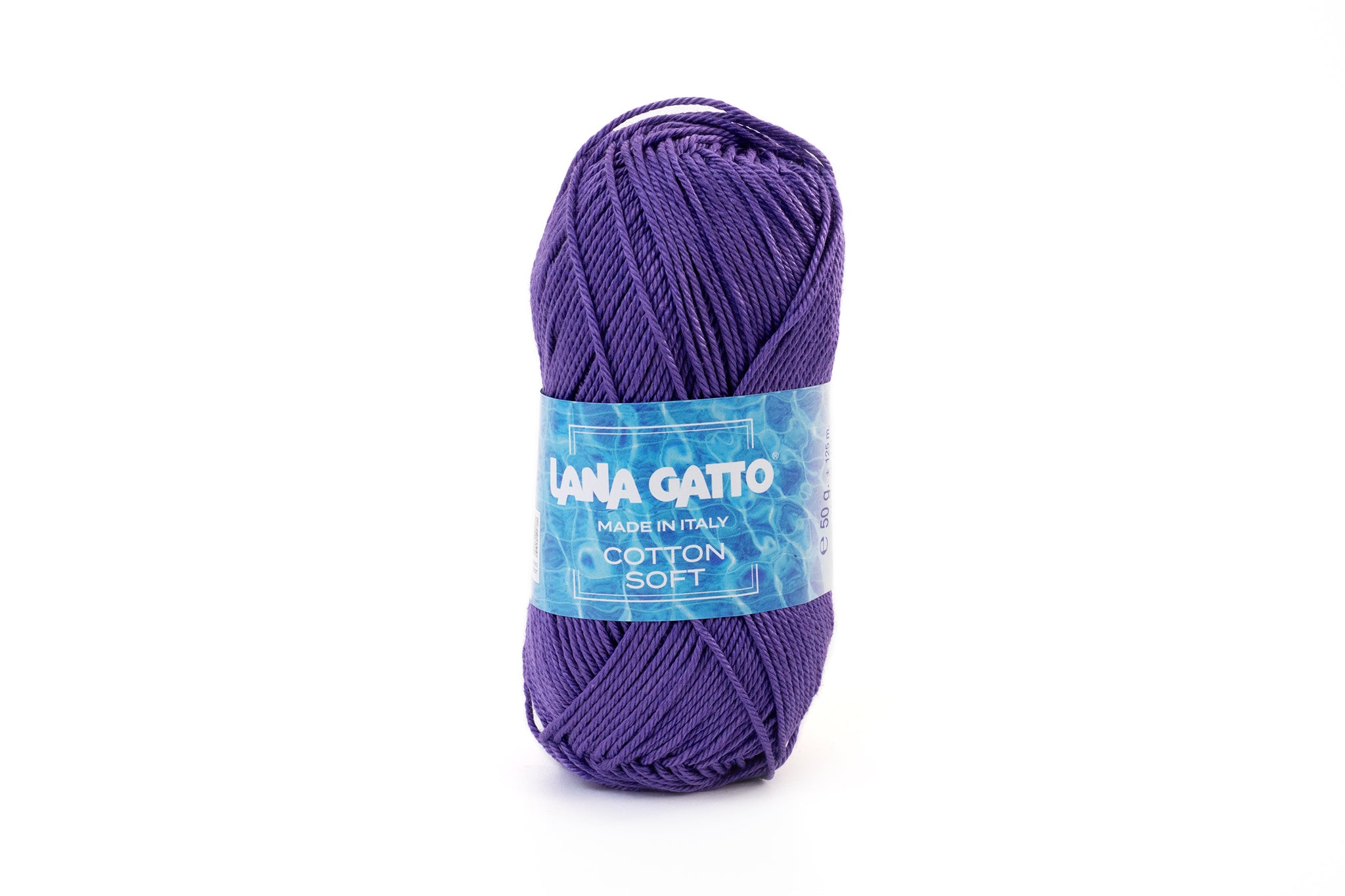 Lana Gatto Cotton Soft Premium-Baumwolle Made in Italy für Stricken, Häkeln und luxuriöse Handarbeit, Farbe: Glicin 31322