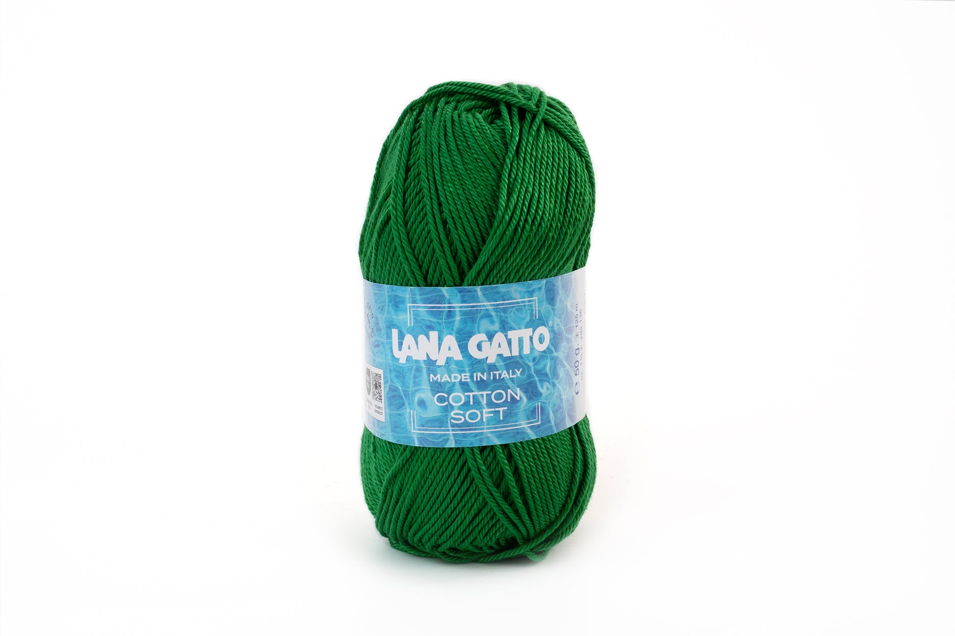Premium Baumwollgarn Lana Gatto Cotton Soft mit seidiger Optik für Pullover, Kleider und Cardigans, Farbe: Verde 31326