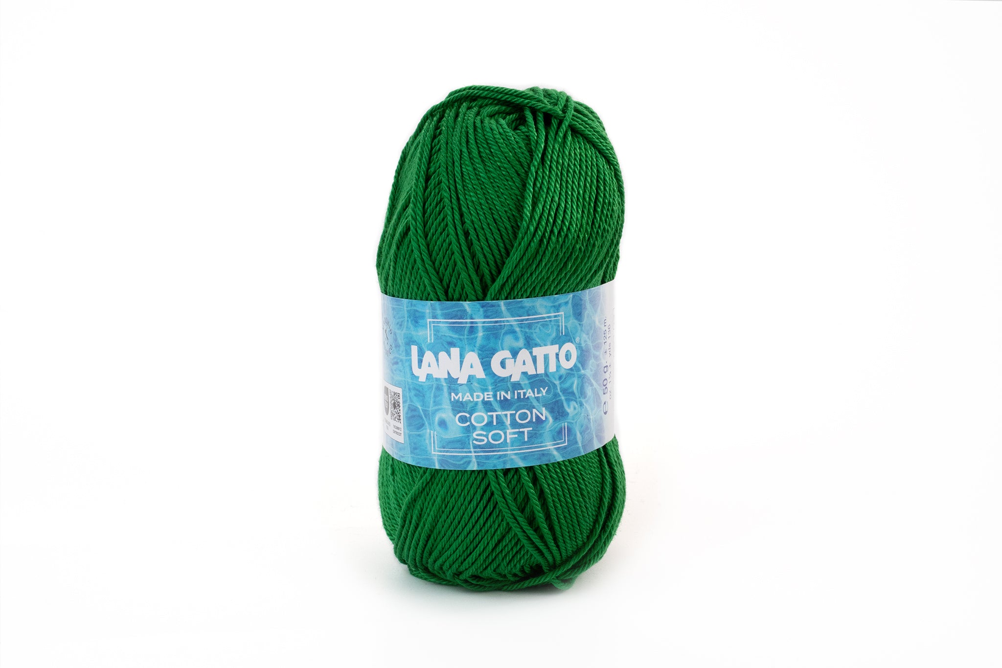 Premium Baumwollgarn Lana Gatto Cotton Soft mit seidiger Optik für Pullover, Kleider und Cardigans, Farbe: Verde 31326