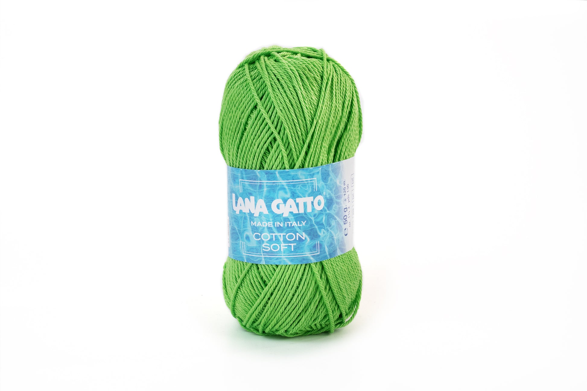 Lana Gatto Cotton Soft, weiches, seidig glänzendes Mako-Baumwollgarn, Farbe: Verde Chiaro 31327
