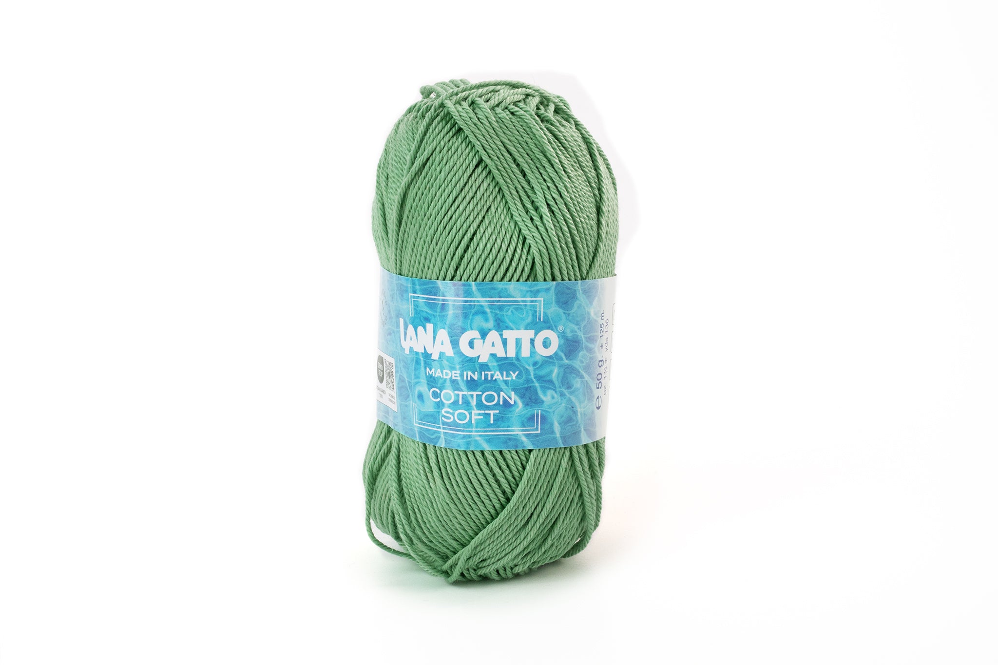 Lana Gatto Cotton Soft Premium-Strickgarn für Sommerkleider, Blusen, Tops und Babyausstattung, Farbe: Grey Green 31329