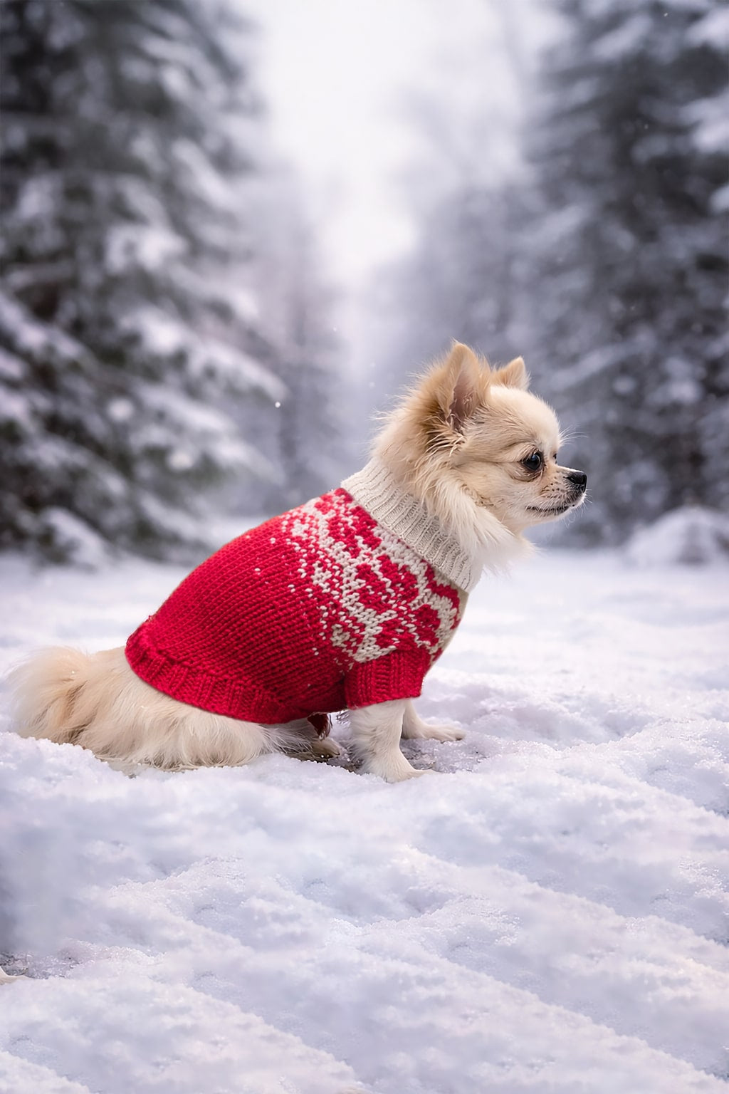 Hundepullover handgestrickt aus Lana Gatto Super Soft, hochwertiges Garn aus 100% Extrafine Merino Wool, warmer Hundepullover für kleine Hunde, Haustierbekleidung und exklusive Handarbeitsprojekte
