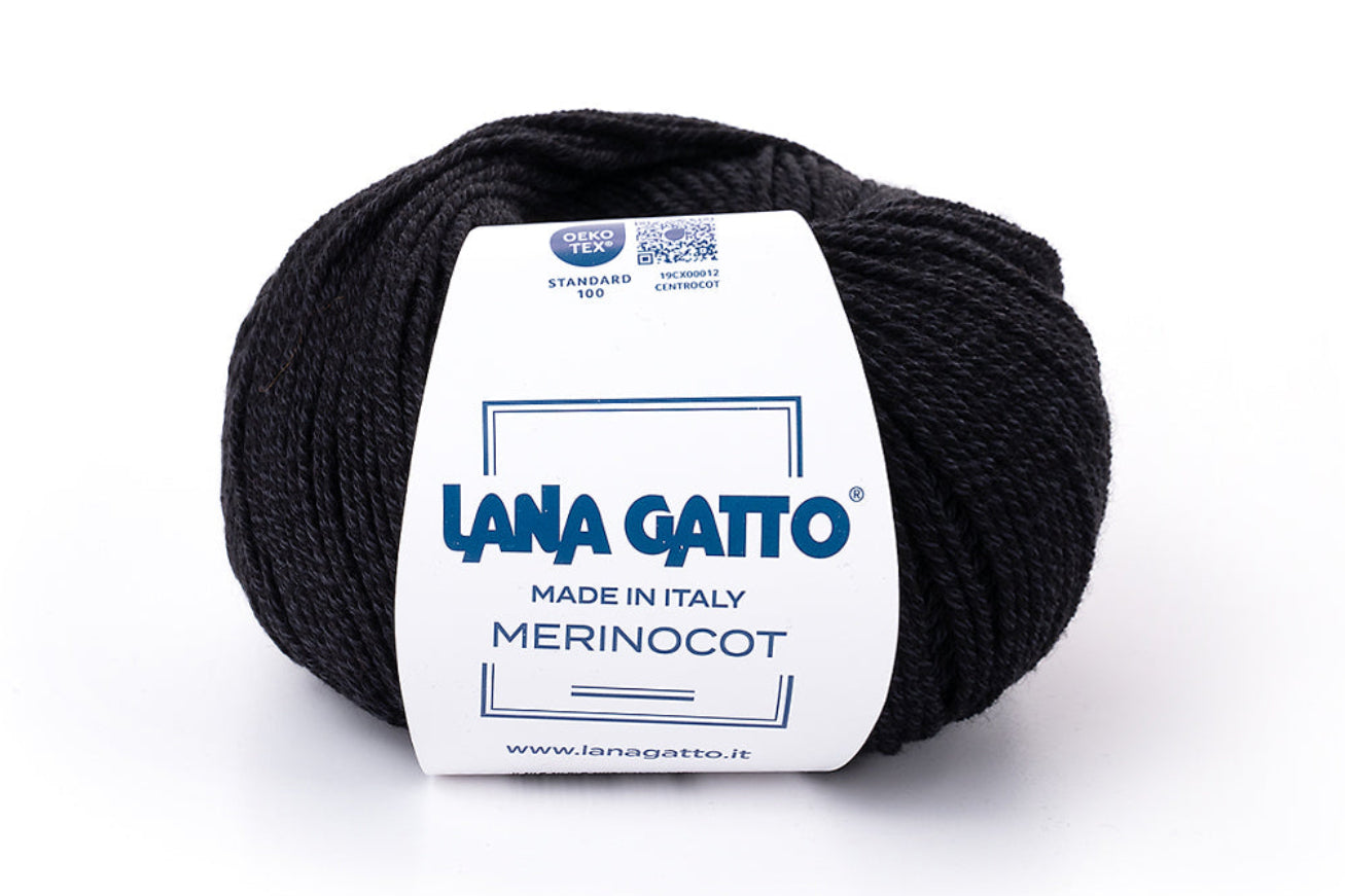 Lana Gatto Merinocot Garn 1008 - 53% Merinowolle & 47% Baumwolle aus Italien. Shrinkproof für Kinderkleidung & Alltag