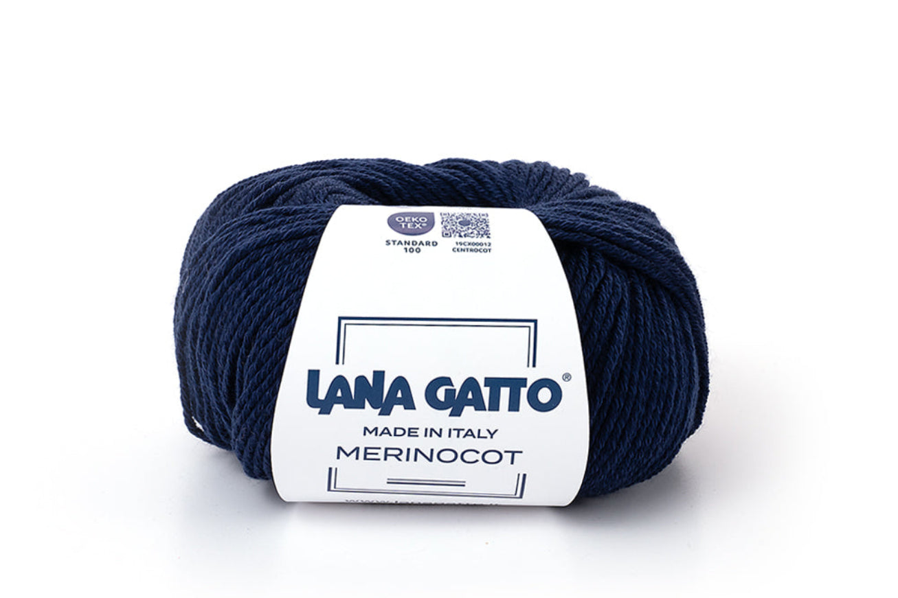 Lana Gatto Merinocot Garn 13856 - 53% Merinowolle & 47% Baumwolle aus Italien. Shrinkproof für Kinderkleidung & Alltag
