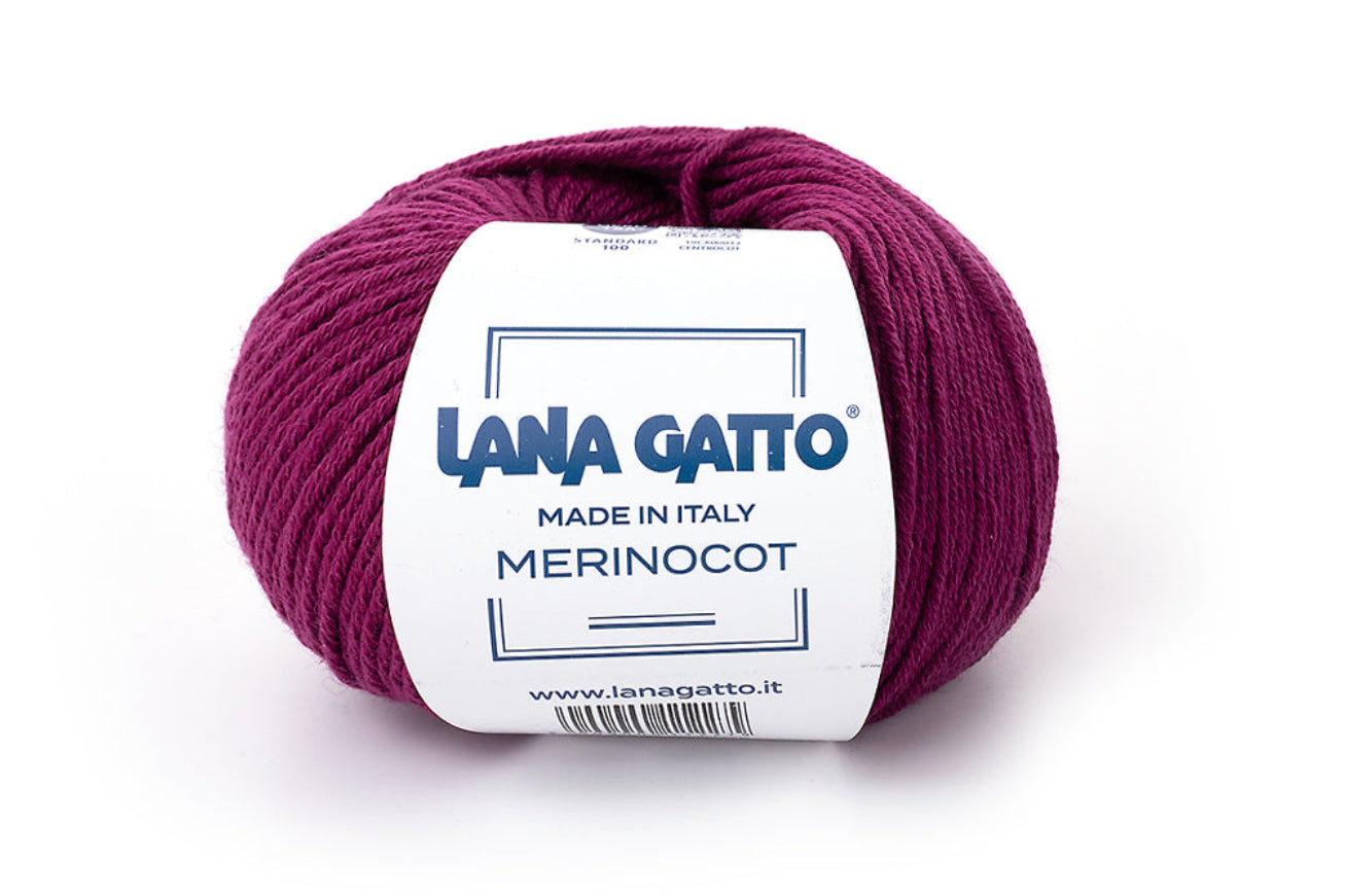 Lana Gatto Merinocot Garn 13907 - 53% Merinowolle & 47% Baumwolle aus Italien. Shrinkproof für Kinderkleidung & Alltag