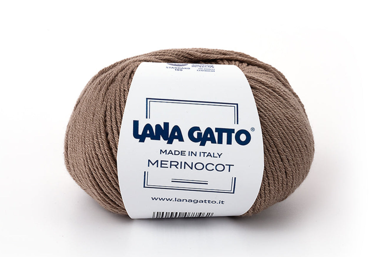 Lana Gatto Merinocot Garn 14044 - 53% Merinowolle & 47% Baumwolle aus Italien. Shrinkproof für Kinderkleidung & Alltag