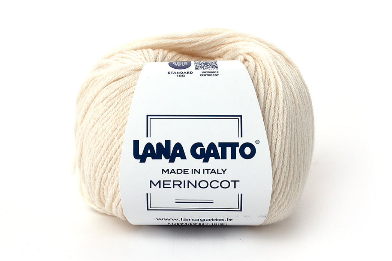 Lana Gatto Merinocot Garn 14194 - 53% Merinowolle & 47% Baumwolle aus Italien. Shrinkproof für Kinderkleidung & Alltag