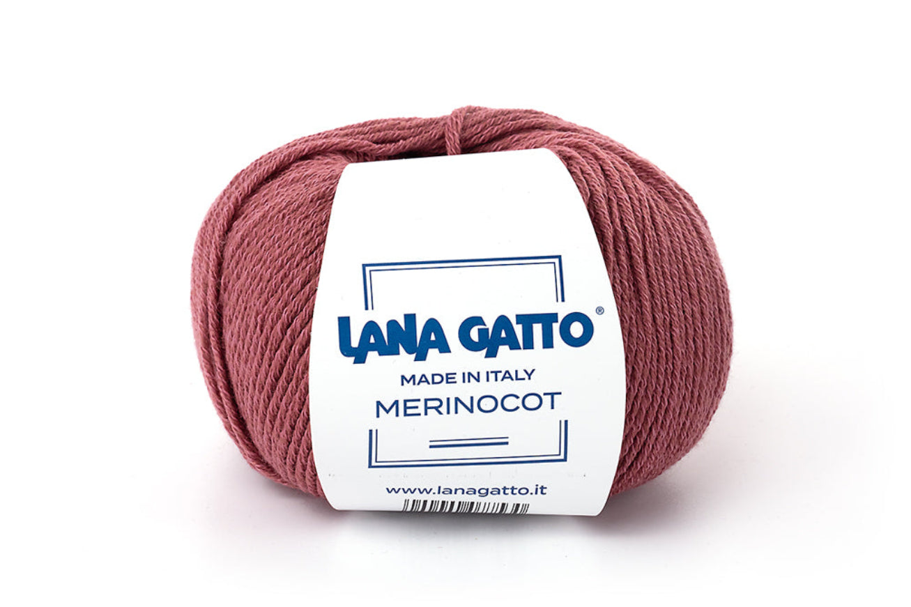 Lana Gatto Merinocot Garn 14445 - 53% Merinowolle & 47% Baumwolle aus Italien. Shrinkproof für Kinderkleidung & Alltag