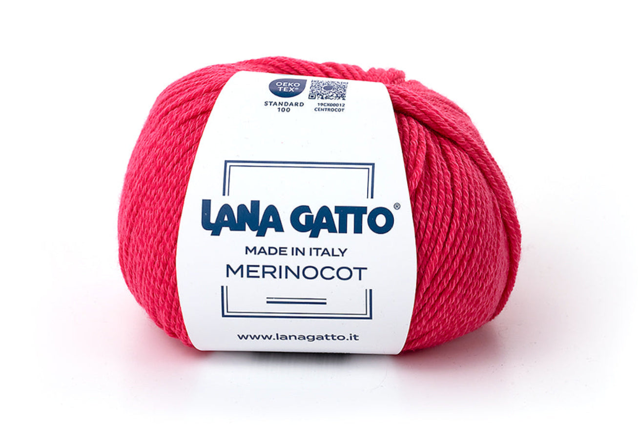 Lana Gatto Merinocot Garn 14446 - 53% Merinowolle & 47% Baumwolle aus Italien. Shrinkproof für Kinderkleidung & Alltag