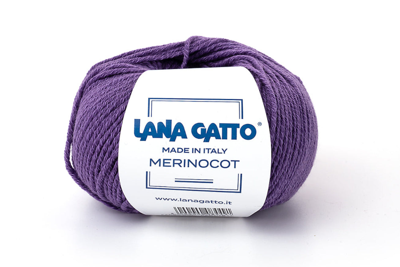Lana Gatto Merinocot Garn 14450 - 53% Merinowolle & 47% Baumwolle aus Italien. Shrinkproof für Kinderkleidung & Alltag