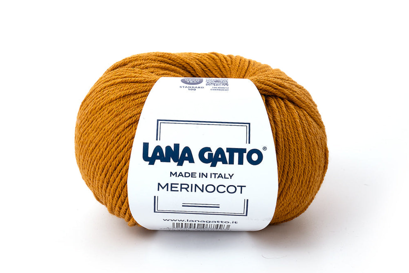 Lana Gatto Merinocot Garn 14468 - 53% Merinowolle & 47% Baumwolle aus Italien. Shrinkproof für Kinderkleidung & Alltag