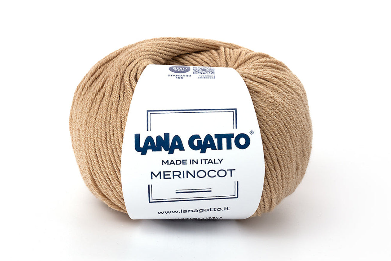 Lana Gatto Merinocot Garn 14522 - 53% Merinowolle & 47% Baumwolle aus Italien. Shrinkproof für Kinderkleidung & Alltag
