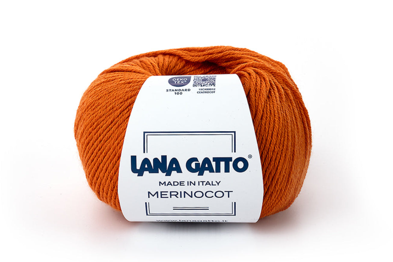 Lana Gatto Merinocot Garn 14524 - 53% Merinowolle & 47% Baumwolle aus Italien. Shrinkproof für Kinderkleidung & Alltag