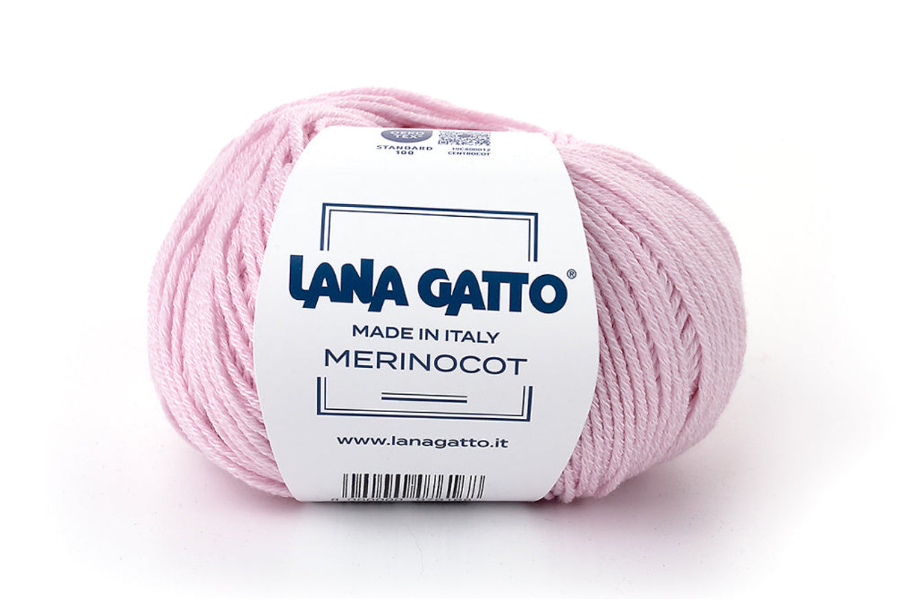 Lana Gatto Merinocot Garn 14532 - 53% Merinowolle & 47% Baumwolle aus Italien. Shrinkproof für Kinderkleidung & Alltag