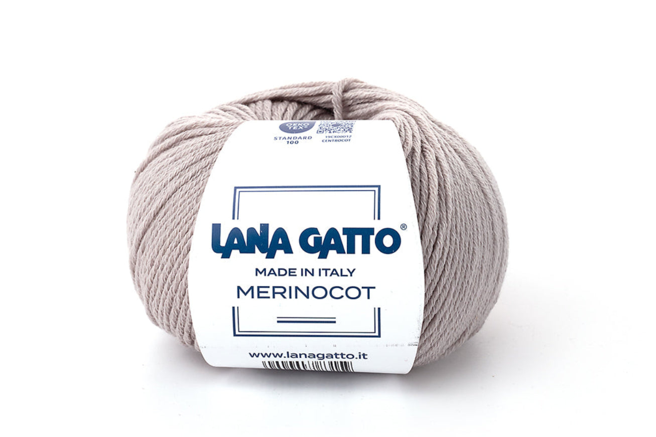 Lana Gatto Merinocot Garn 14559 - 53% Merinowolle & 47% Baumwolle aus Italien. Shrinkproof für Kinderkleidung & Alltag